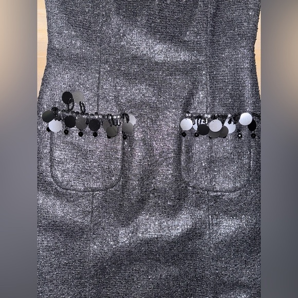 Plenty by Tracy Reese Copper Black Sleeveless Wool Blend Short Dress Beaded 2 - Picture 2 of 7